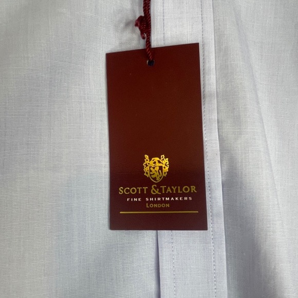 Scott & Taylor London Men's Dress Shirt Long Sleeve Easy Care Purple Size 20/51 - Picture 6 of 11